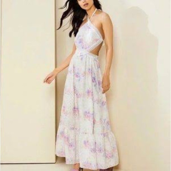 NWT Gianni Bini Delaney Embroidered Eyelet Halter,Cosmic,Side Cut-Out, Size 4 - Picture 13 of 14